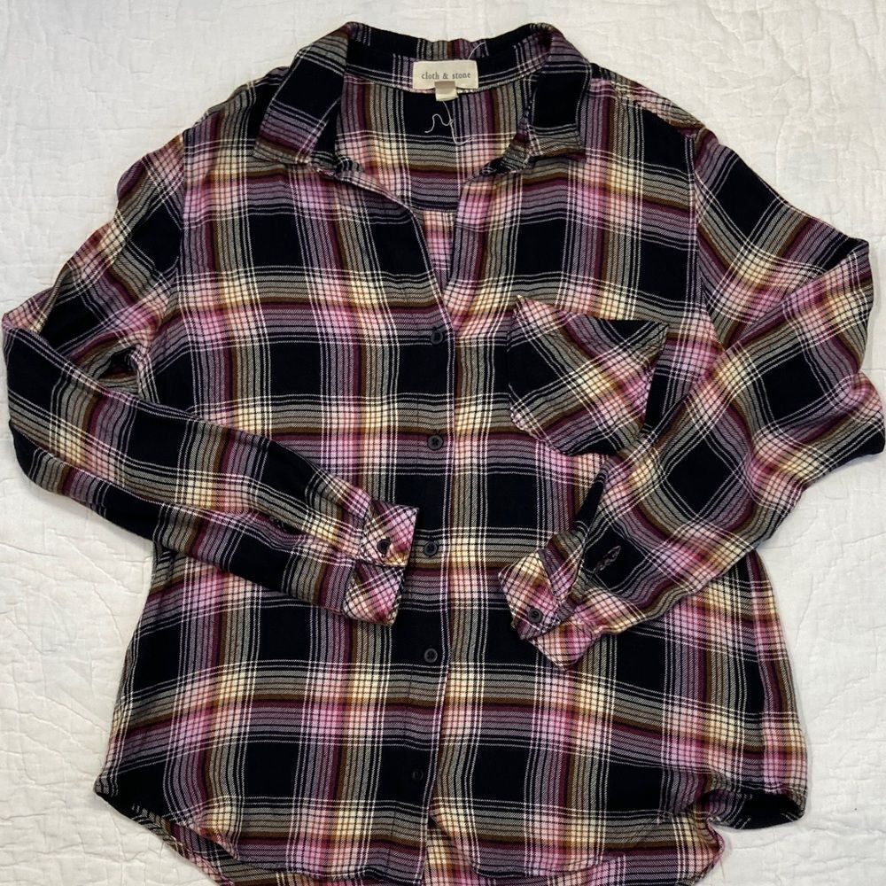 Cloth & Stone Multicolor Plaid Shirt size Medium